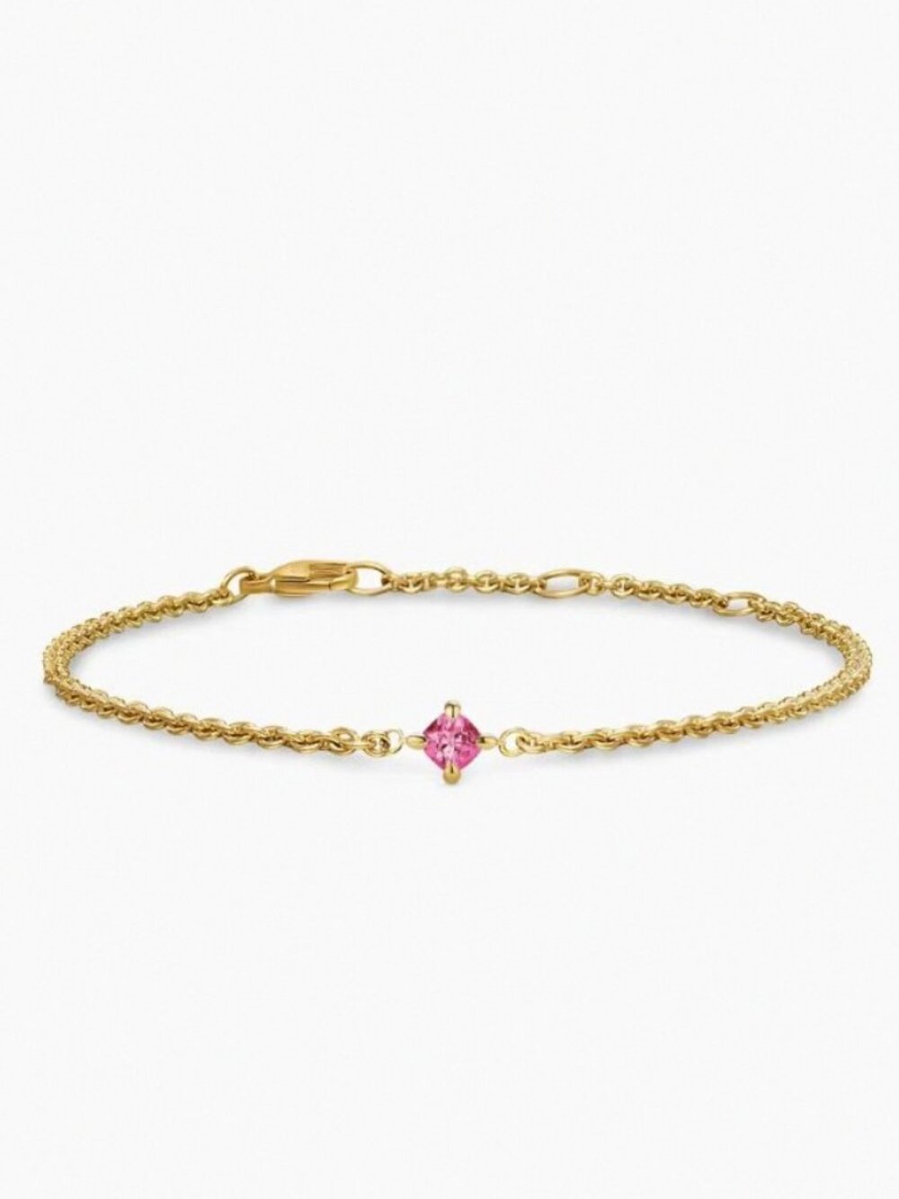 David Yurman 4mm Single Pink Diamond Bracelet, 17+2+2 cm
